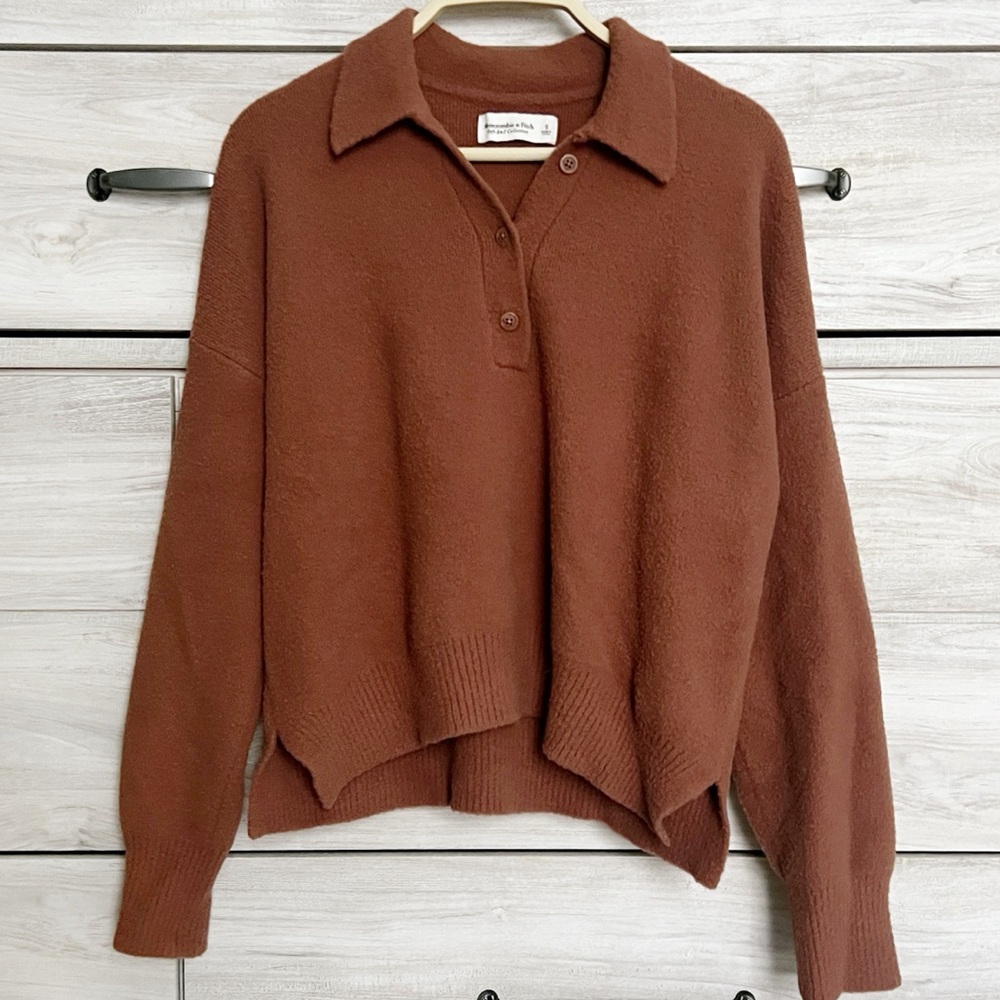Abercrombie & Fitch Soft AF Collared Polo Sweater Size Small